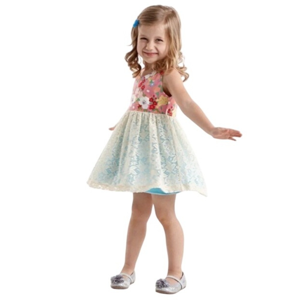 Matilda Jane Its a Wonderful Parade Spring Flamingo Layla Dress Sz 4 Floral Lace